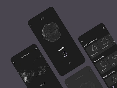 Daily UI 014. Countdown timer 014 breath app countdown timer daily ui 014 dark theme meditation app stress free app trapcode