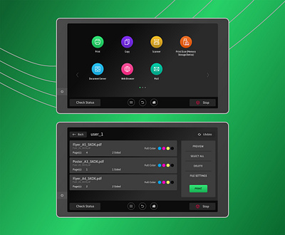 Touch Panel of Multi-function Printer ui