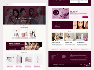Beautya | Skincare & Cosmetic Website beauty components cosmetics prototype screen skincare ui ui kit uiux website