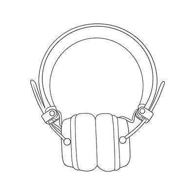 A line drawing of a headset arteonline artprintsonline artsalesonline branding design graphic design illustration line art logo