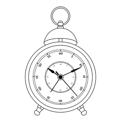Line drawing of a clock arteonline artprintsonline artsalesonline branding design graphic design illustration line art logo