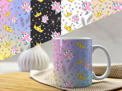 The cutest pattern art backgrou chaildhoo cute color design graphic design illustration kids pattern unicorn