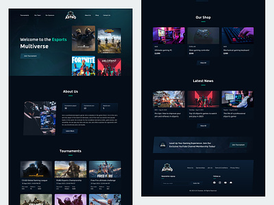 Gaming Website esports esports and gaming gaming landing page mobile responsive style guide template ui design ui kit website design