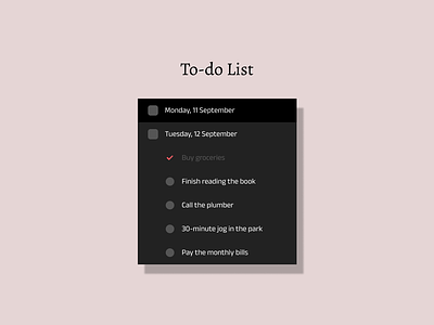 DailyUI 42: To-do List app daily dailyui dailyui042 dailyui42 design list manager mark planner tasks tick to do to do list ui ux weekly