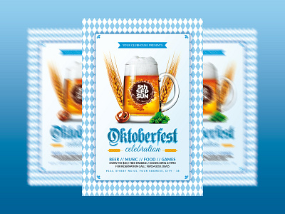 Oktoberfest Flyer autumn beer party club club flyer club house dj flyer event flyer design flyer template germany happy hours holiday instagram nightclub oktoberfest oktoberfest party party print social media post weekend party