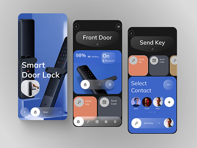 Smart Door Lock - Mobile App appdesign clean design figma interface mobileapp mobileappdesign productdesign securityapp smart door lock uiux uiuxdesign uxdesign uxdesigner