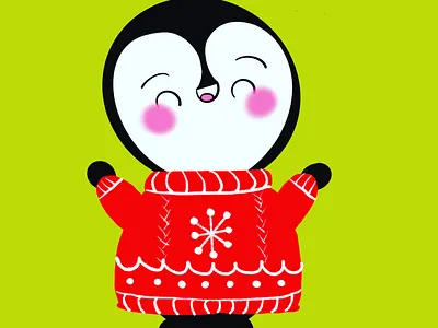 Christmas Penguin character design childrens illustration drawing illustration procreate