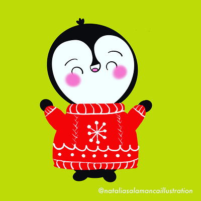Christmas Penguin character design childrens illustration drawing illustration procreate