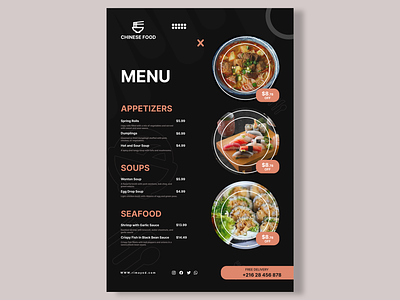 DailyUI 43: Food Menu Items chinese dailyui dailyui043 dailyui43 design food items menu noodles prices restaurant sushi ui ux