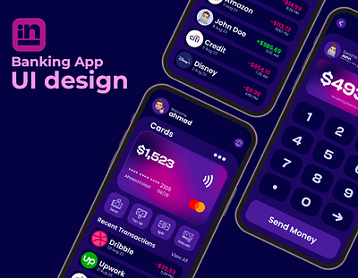 Innovex || Banking App UI Design app branding design graphic design illustration logo minimal typography ui uiux user experience user interface ux vector website website design