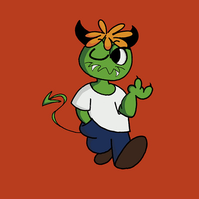 Demon Boy character design illustration