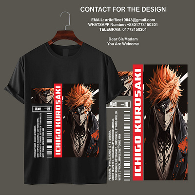 Anime T-shirt design anime custom t shirt design design graphic design illustration logo t shirt t shirt design typography