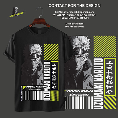 anime t-shirt design anime branding custom custom t shirt design design graphic design illustration logo t shirt t shirt design typography