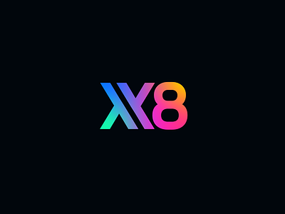XX8 Logo Design brand branding colorful gradient letter logo logo design logotype minimalist minimalistic olympics sport symbol typographic x xx