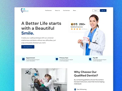 Dental Website Design branding dental website design figma imtiazshamrat ui web design website