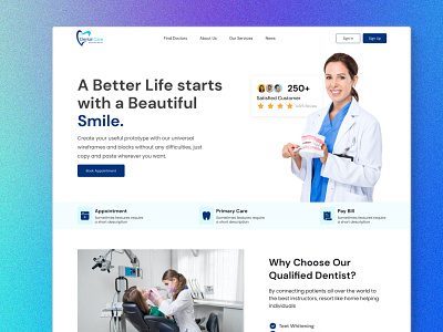 Dental Website Design branding dental website design figma imtiazshamrat ui web design website