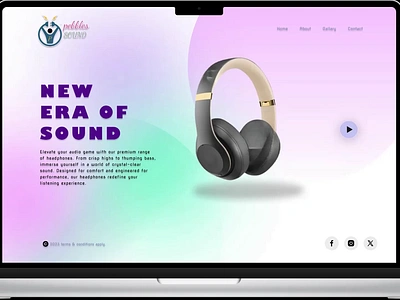 Symphony of Sound: A Headphone Haven animation branding coding landing page ui uiux design ux webdesign website