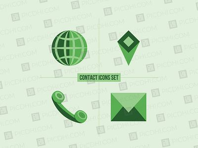 Basic Colourful Contact Icons Set, Universal Vector Icons Set about us icon branding company contact icon contact icon set corporate corporate flyer design graphic design green icon icon set illustration location icon logo mail icon phone icon sign symbol website icon