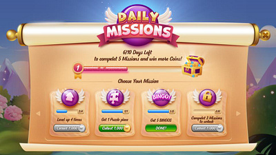 Daily missions design games graphic design illustration logo ui