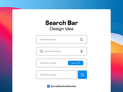 Search Bar Design by Hammed Timothy on Dribbble