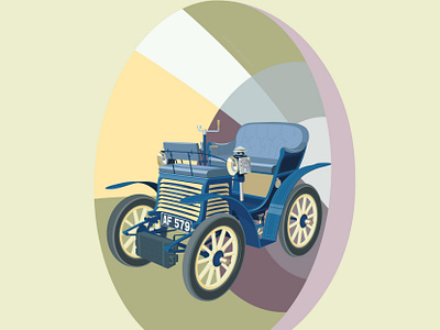 FIAT 3.5 HP 1899 car chic digital illustration fiat italy old time race racing retro retroville style throwback torino vector vintage