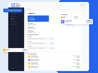 Crypto inheritance platform - Wallet bitcoin crypto ethereum fintech ui ux