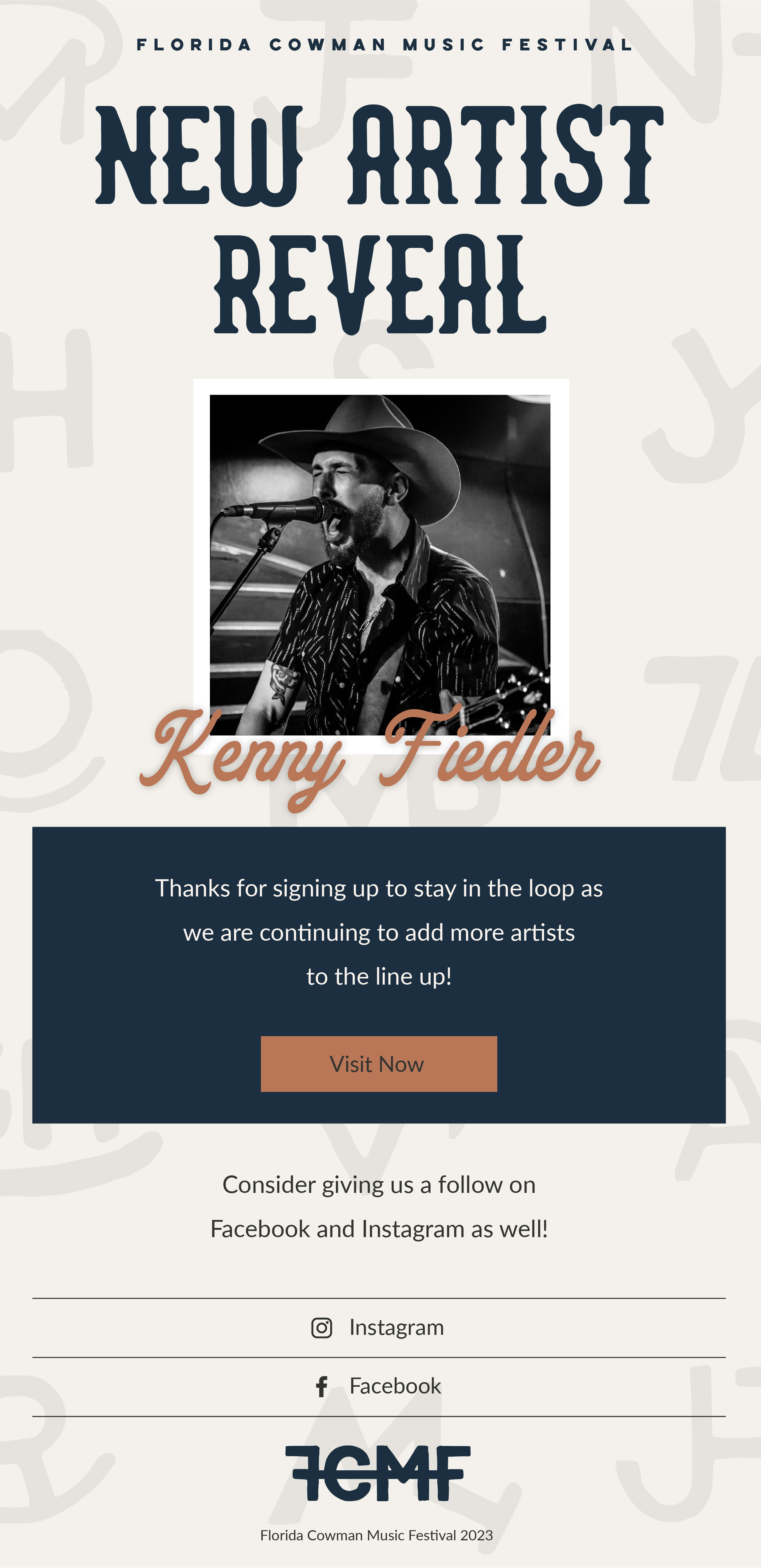 Florida Cowman Music Festival Poster & Email Ad branding country email graphic design music poster western