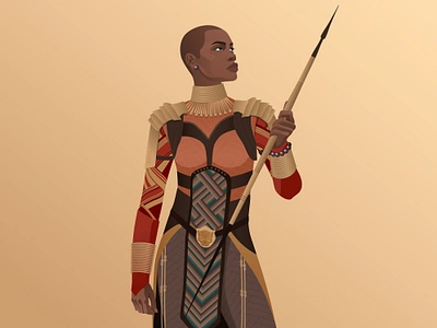 Dora Milaje - Wakanda's warriors avengers black panther black woman comics dora milaje female flat full body graphic design half body illustration marvel mcu portrait superhero superheroes vector wakanda warrior woman