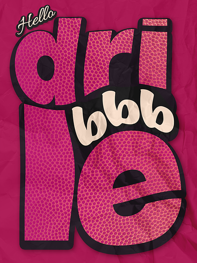 Hello Dribbble ! basketball dribbble firstshot hello pink poster texture typography