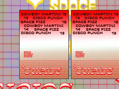 Cupid's branding cupid experimental gradient grid menu poster