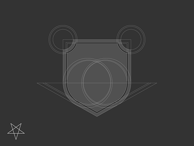 Shield Wireframe | 9 Layers brand branding defence design face guard icon identity illustration line logo logotype mark outline protect protection refined shield star wireframe