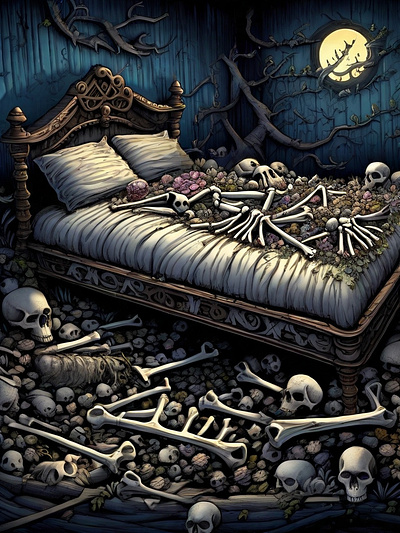Buffy's Bed of Bones affinity photo ai illustration procreate