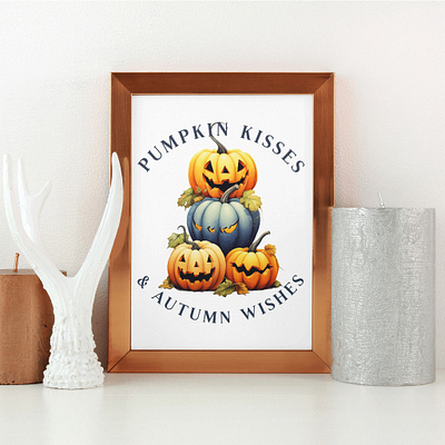Pumpkin Kisses art autumn design illustration pumpkins