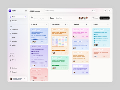 Task Manager Dashboard accessibility branding design minimalist ui