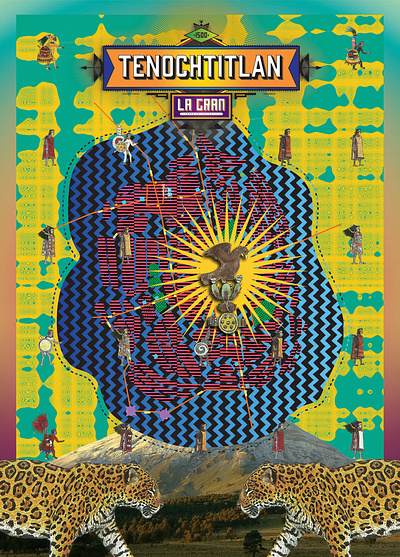 CITTÀ Magazine — La Gran Tenochtitlan editorial illustration graphic design hispanic illustration mexico not for profit poster print typography