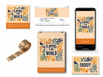 Flavors of the World Ad Campaign branding design graphic design illustration logo typography vector