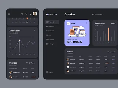 Spectra CRM dashboard app crm dashboard dashboard ui design mobile mobile dashboard responsive responsive dashboard ui user experience user inerface ux ux dashboard