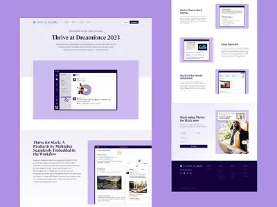 Thrive x Slack Webpage branding landing page motion graphics product product features sizzle reel slack ui web page website