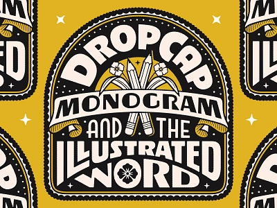 Drop Cap, Monogram, Illustrated Word Fall ‘23 2 color art deco custom type design drop cap illustrated lettering illustration illustrative lettering monogram reduced palate retro texture typography vintage