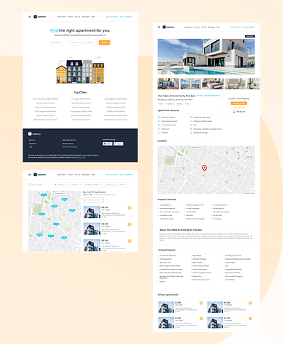 Real Estate Website apartment renting graphic design homepage ui ux website