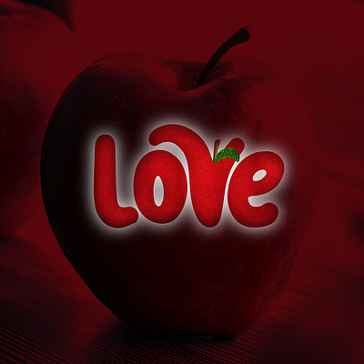 Apple loves. apple food love foodie illustration procreate typography