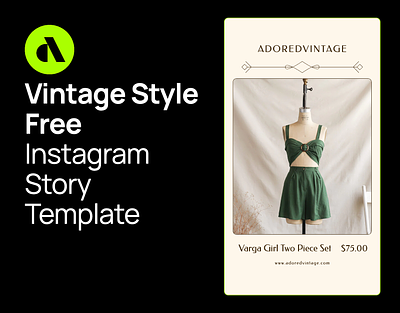 Vintage Style Free Instagram Story Template design fashion free instagram template free template graphic design instagram instagram post instagram story instagram story template promotional template vintage vintage fashion store vintage store