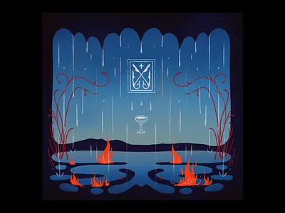 a low sky design digital illustration fire illustration ipad pro landscape procreate sky texture