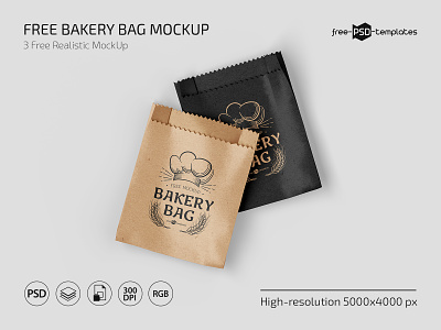 Free Bakery Bag Mockup bag bakery bakery bag free freebie mockup mockups paper bag paperbag paperbagmockup photoshop psd template templates