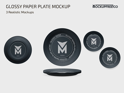 Glossy Paper Plate PSD Mockup design glossy mock up mockup mockups paper photoshop plate product psd template templates