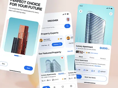 Real Estate Mobile App android app apartment app design figma house ios app luxury mobile ui modern app product design properties property real estate remind creative rental home search typography ui ux ui ux design visual design