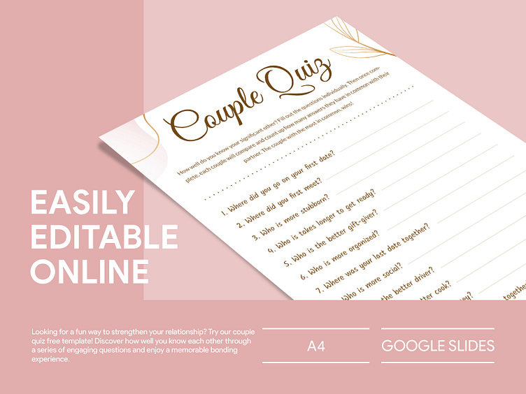 Couple Quiz Free Google Docs Template by Free Google Docs Templates -  gdoc.io on Dribbble