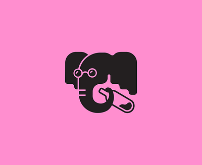 Logotype for Guulp black brand branding cool dinamic elephant fun liquor logo logotype minimal pink simple vector