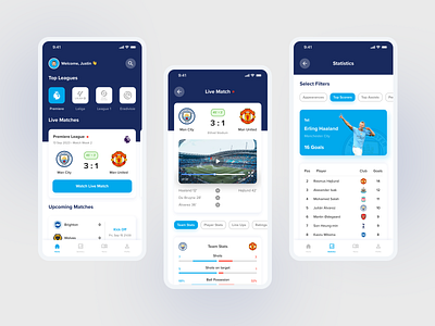 Sport App UI app design app ui branding football app sport app ui ux