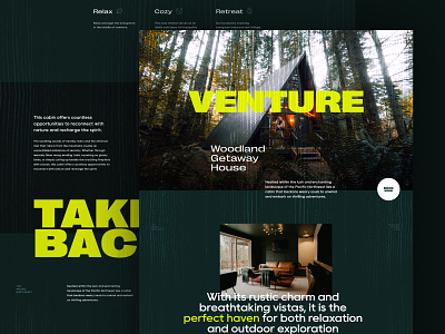 Venture Concept booking green grid grid layout hero imagery interface landing page mockup travel ui ux venture web design website